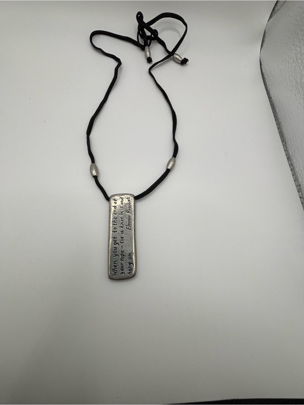 Poetic Inspirational Quote Pendant Necklace Adjustable Cord NWOT - Picture 4 of 4